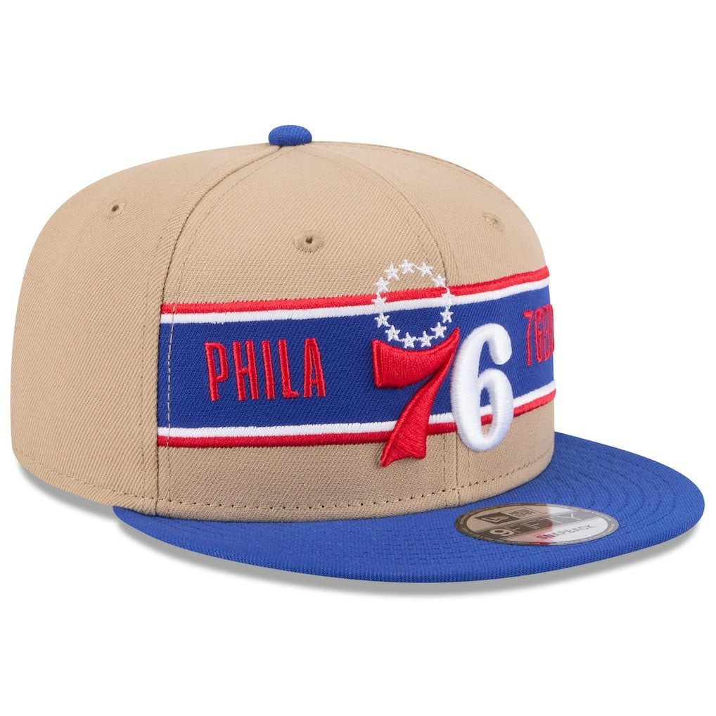 Philadelphia 76ers 2024 NBA Draft 9FIFTY Snapback Hat Tan/Royal - NBA