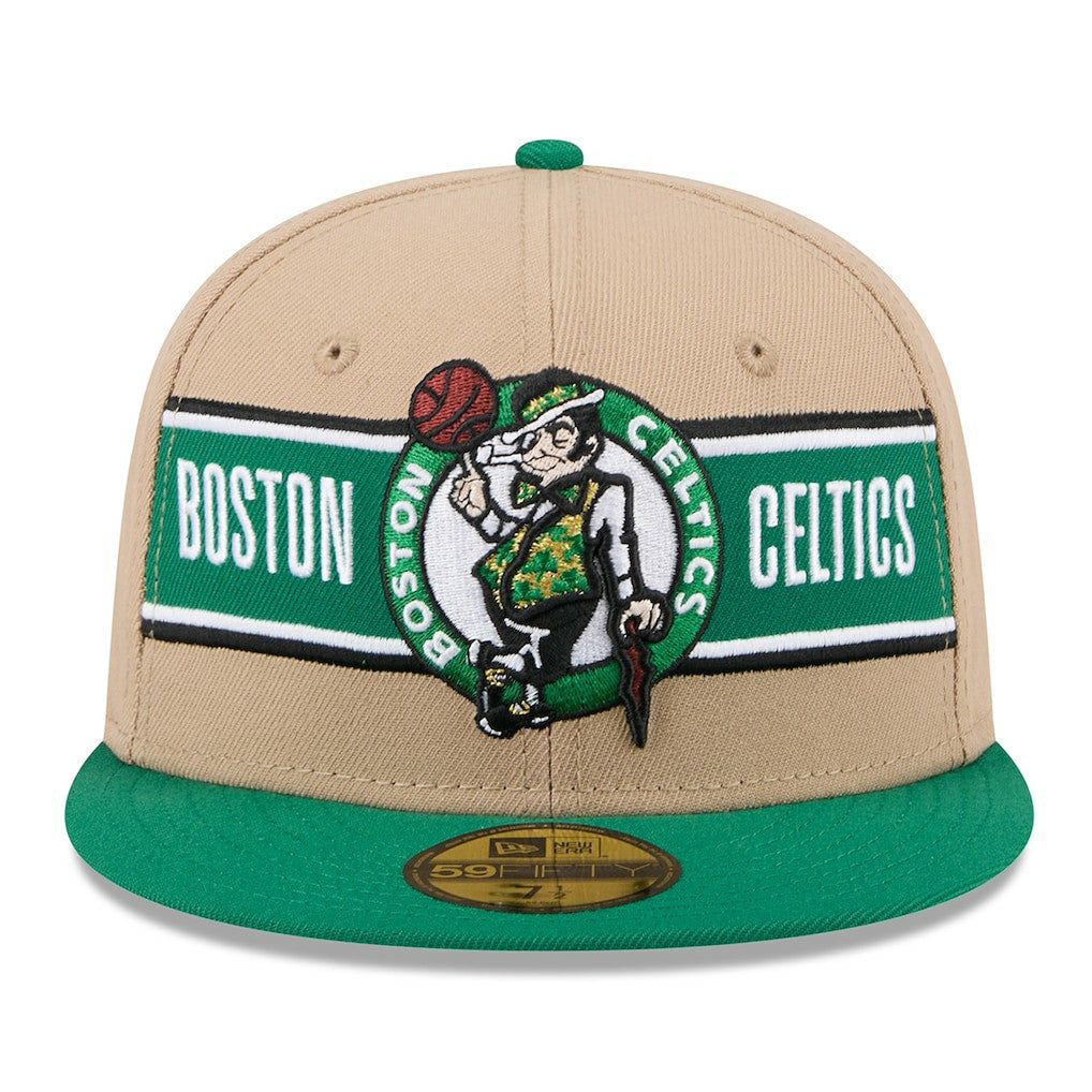 Boston Celtics 2024 NBA Draft 59FIFTY Fitted Hat Tan/Kelly Green - NBA
