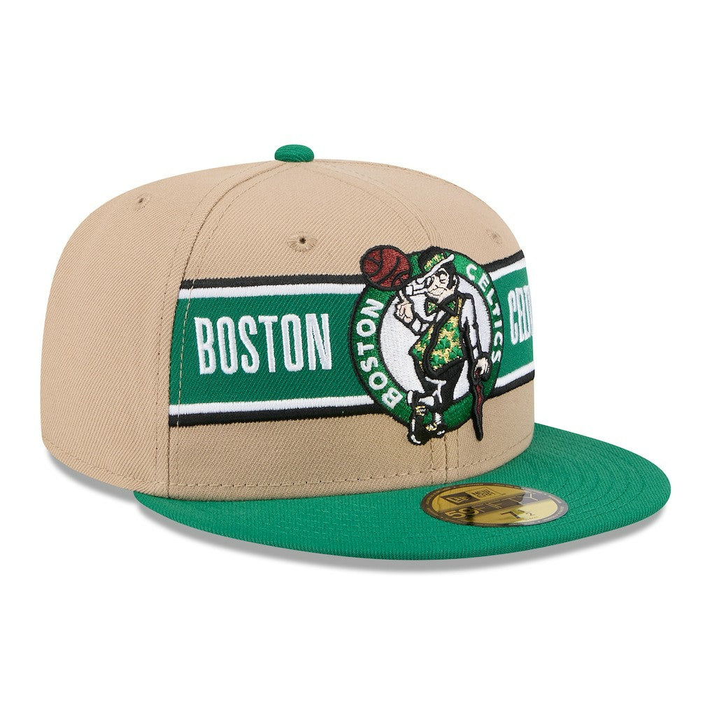 Boston Celtics 2024 NBA Draft 59FIFTY Fitted Hat Tan/Kelly Green - NBA