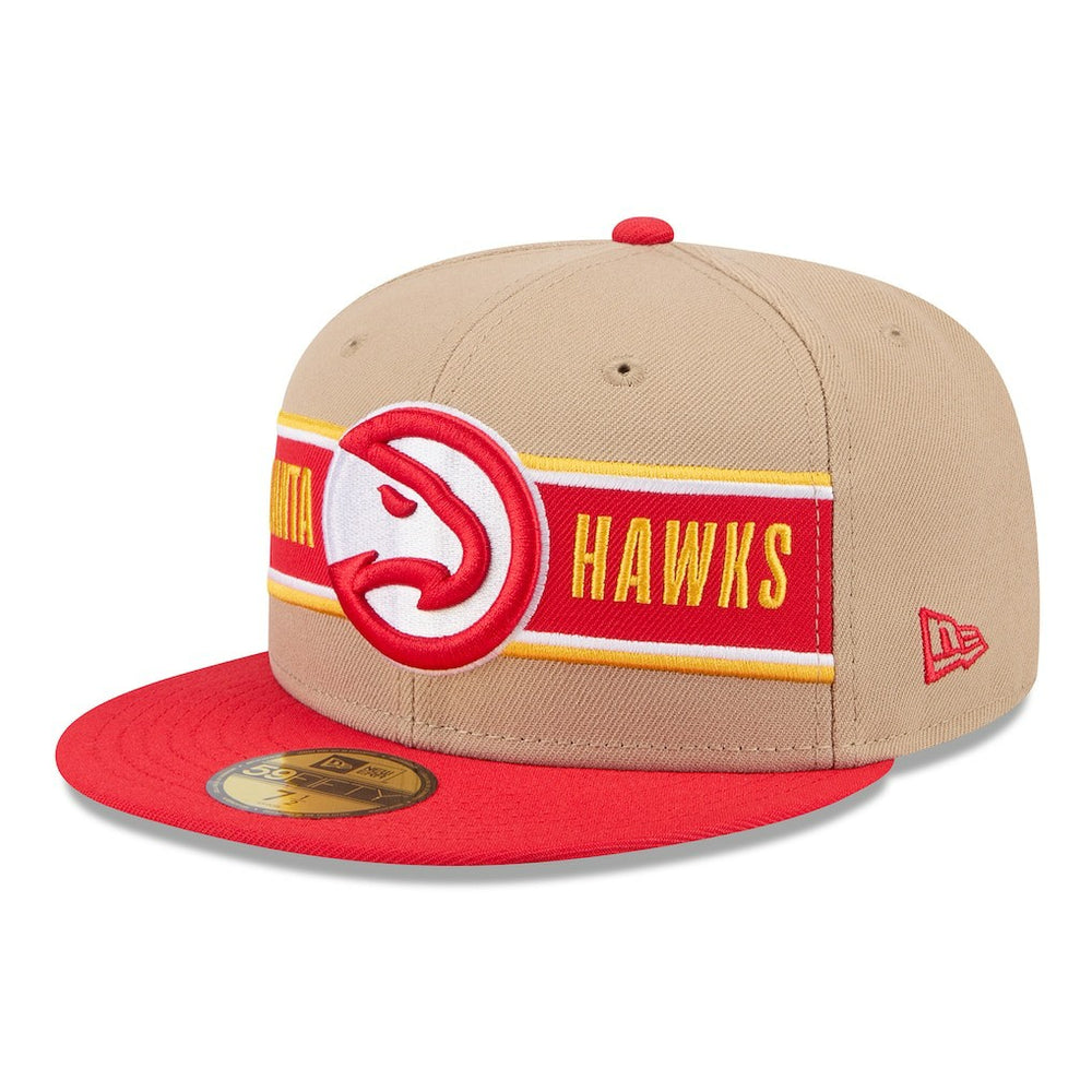 Atlanta Hawks 2024 NBA Draft 59FIFTY Fitted Hat Tan/Red - NBA