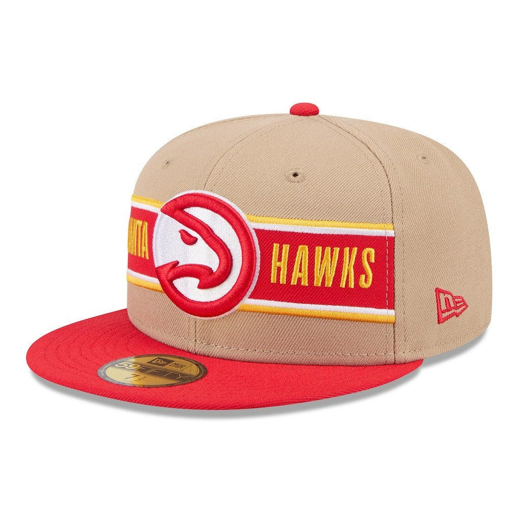 Atlanta Hawks 2024 NBA Draft 59FIFTY Fitted Hat Tan/Red - NBA