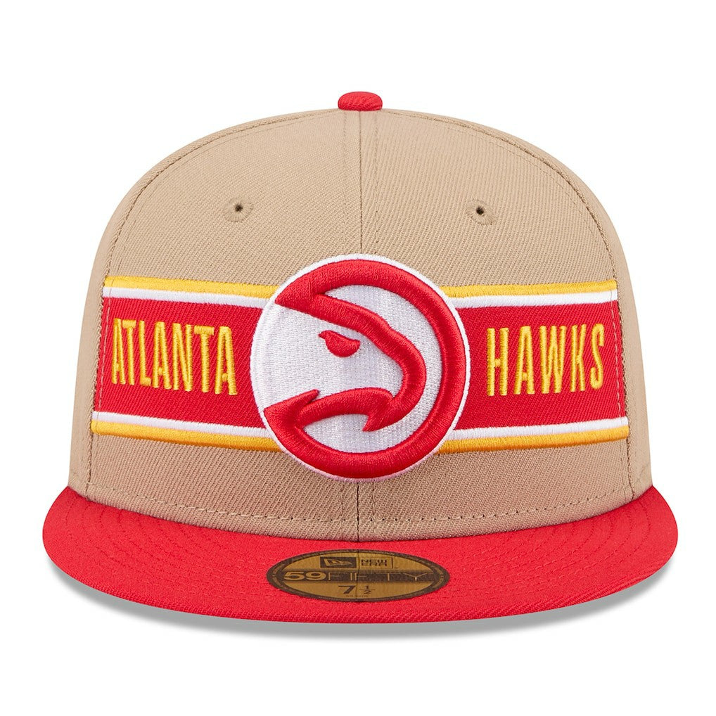 Atlanta Hawks 2024 NBA Draft 59FIFTY Fitted Hat Tan/Red - NBA
