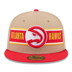 Atlanta Hawks 2024 NBA Draft 59FIFTY Fitted Hat Tan/Red - NBA