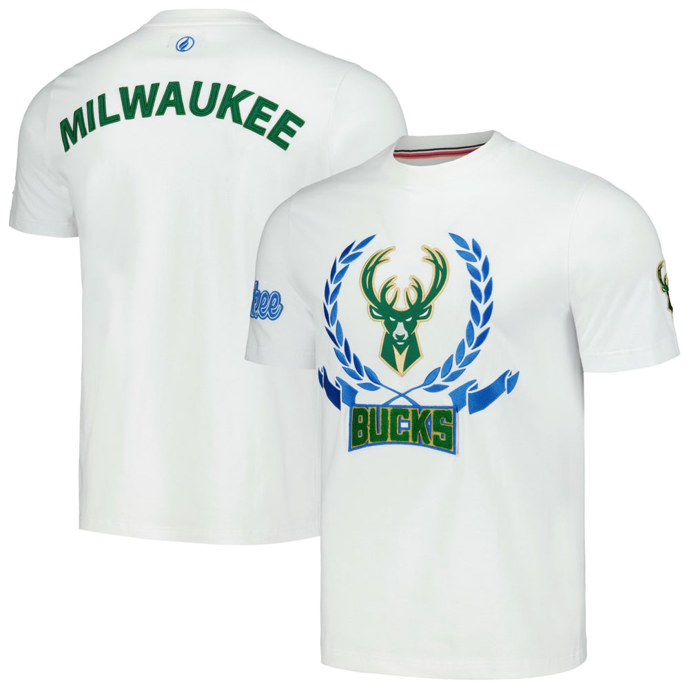 Milwaukee Bucks FISLL Unisex Heritage Crest T-Shirt White - NBA