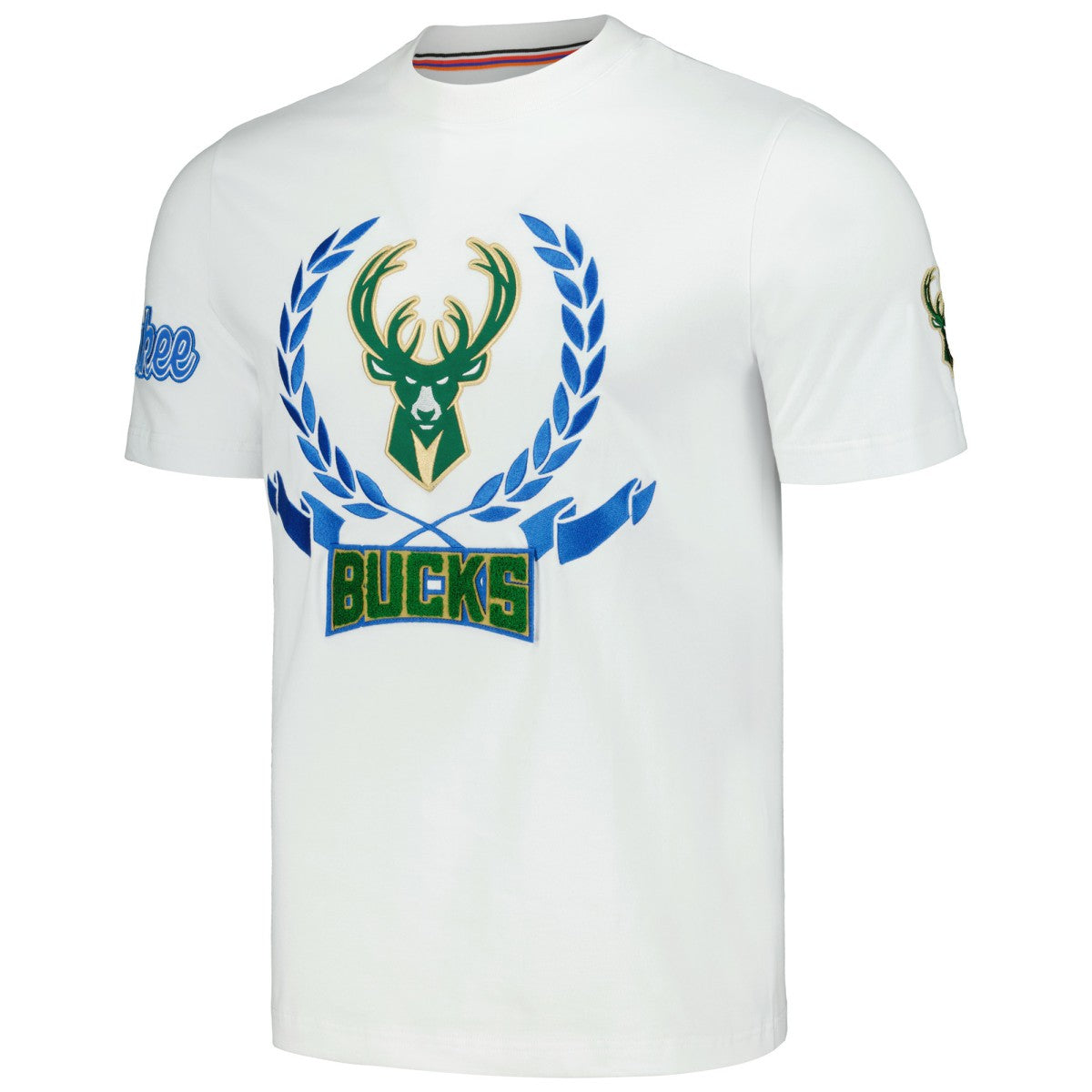 Milwaukee Bucks FISLL Unisex Heritage Crest T-Shirt White - NBA
