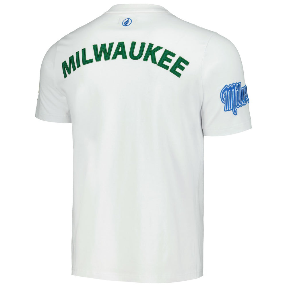 Milwaukee Bucks FISLL Unisex Heritage Crest T-Shirt White - NBA