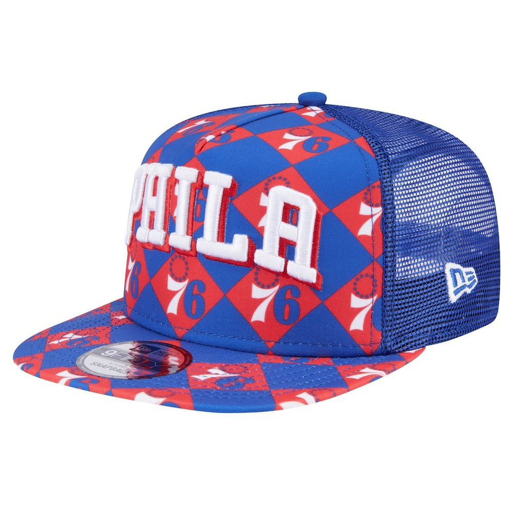 Philadelphia 76ers Seeing Diamonds A-Frame Trucker 9FIFTY Snapback Hat Royal - NBA