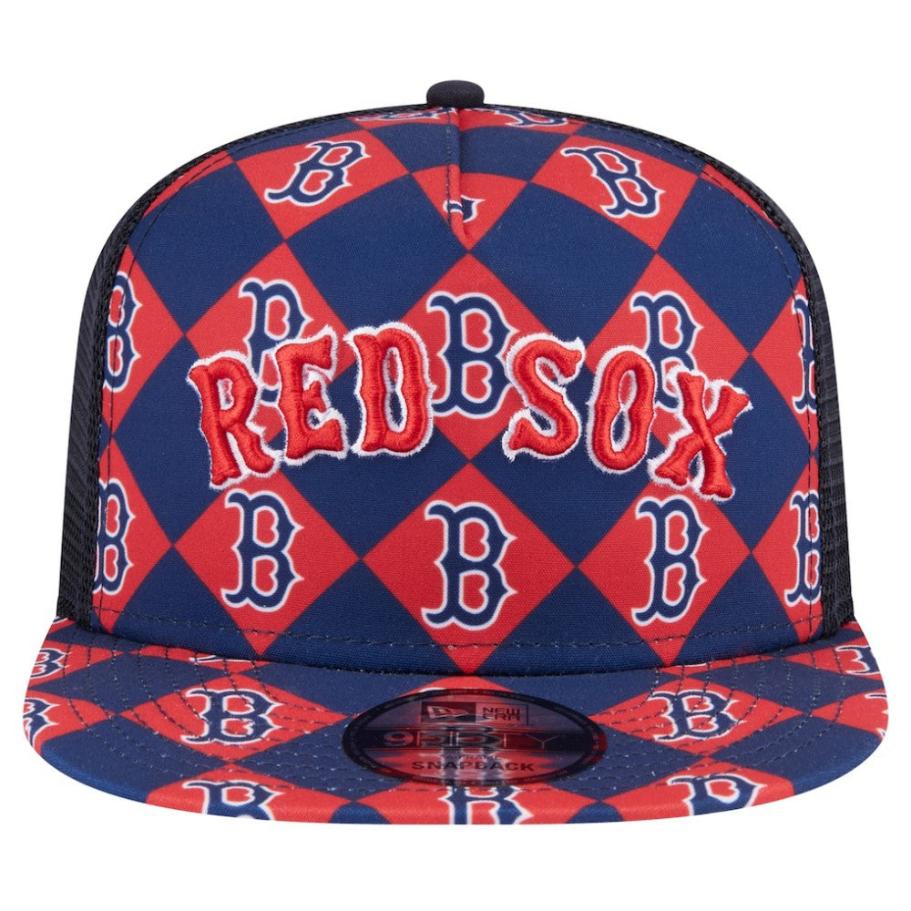 Boston Red Sox New Era Seeing Diamonds A-Frame Trucker 9FIFTY Snapback Hat - MLB