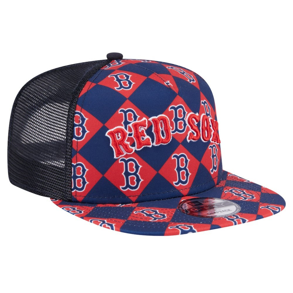 Boston Red Sox New Era Seeing Diamonds A-Frame Trucker 9FIFTY Snapback Hat - MLB