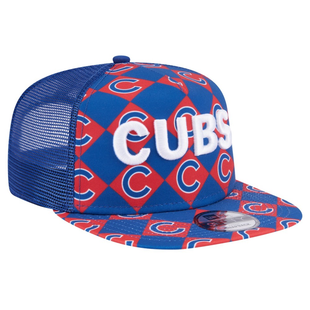 Chicago Cubs New Era Seeing Diamonds A-Frame Trucker 9FIFTY Snapback Hat - MLB