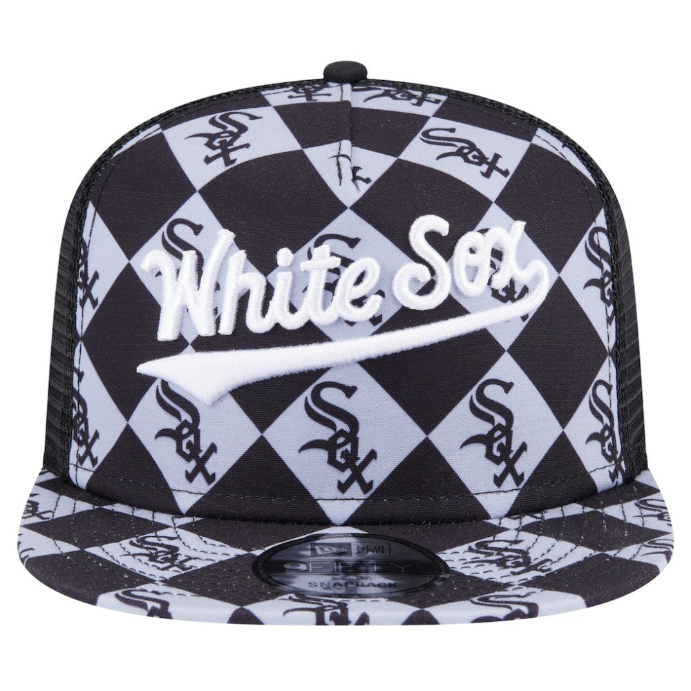Chicago White Sox New Era Seeing Diamonds A-Frame Trucker 9FIFTY Snapback Hat - MLB