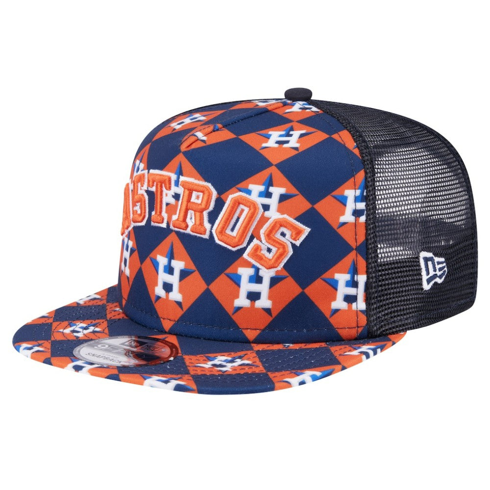 Houston Astros New Era Seeing Diamonds A-Frame Trucker 9FIFTY Snapback Hat - MLB