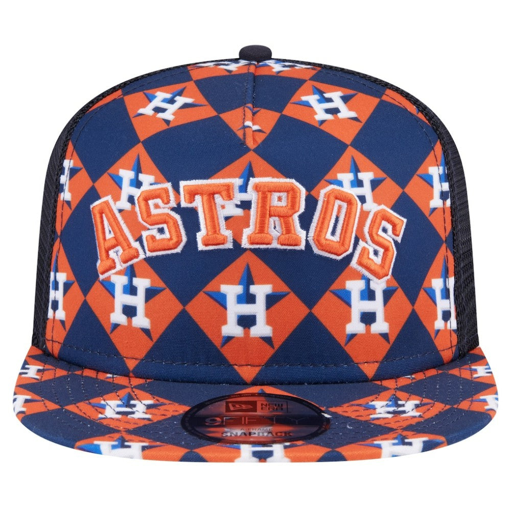 Houston Astros New Era Seeing Diamonds A-Frame Trucker 9FIFTY Snapback Hat - MLB