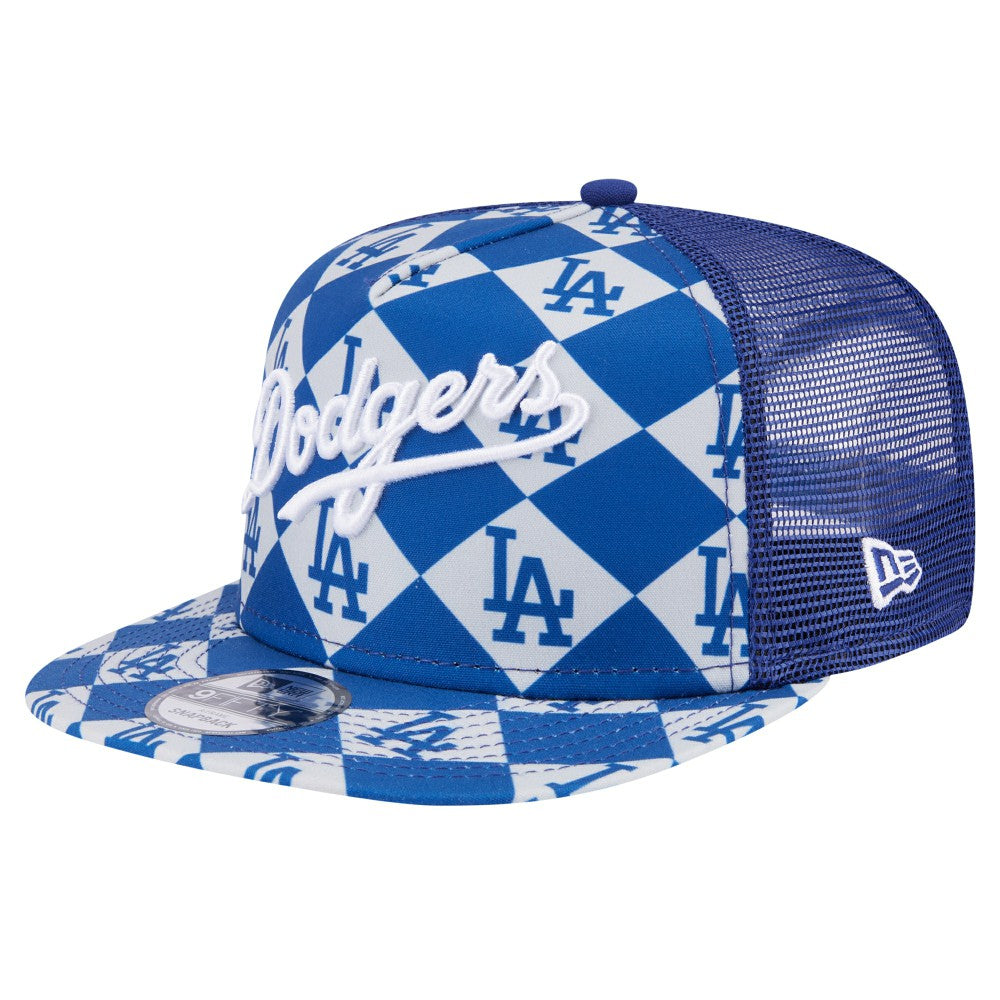 Los Angeles Dodgers New Era Seeing Diamonds A-Frame Trucker 9FIFTY Snapback Hat - MLB