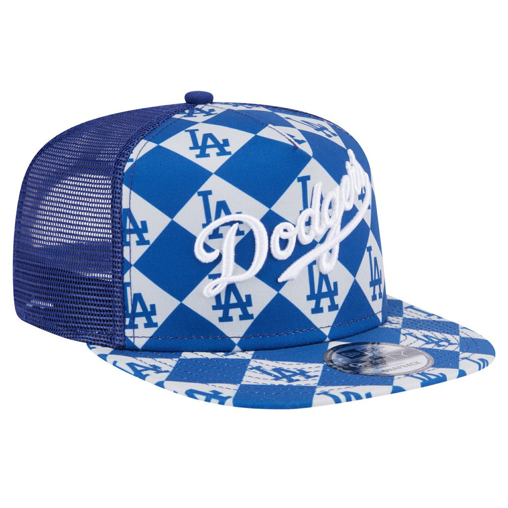 Los Angeles Dodgers New Era Seeing Diamonds A-Frame Trucker 9FIFTY Snapback Hat - MLB