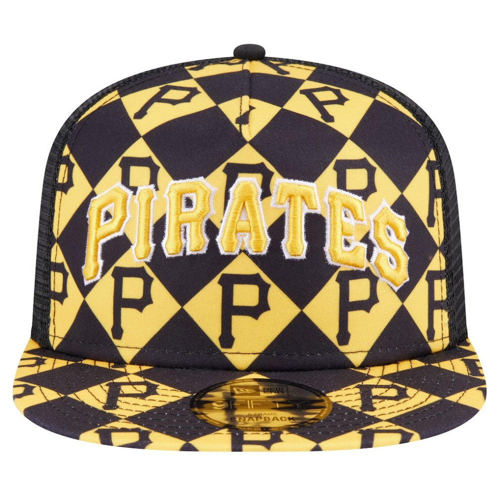 Pittsburgh Pirates New Era Seeing Diamonds A-Frame Trucker 9FIFTY Snapback Hat - MLB