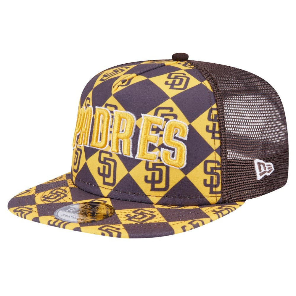 San Diego Padres New Era Seeing Diamonds A-Frame Trucker 9FIFTY Snapback Hat - MLB