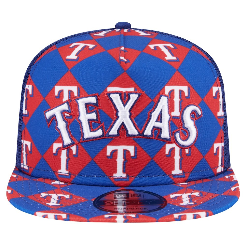 Texas Rangers New Era Seeing Diamonds A-Frame Trucker 9FIFTY Snapback Hat - MLB