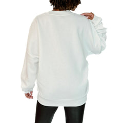 Las Vegas Raiders Gameday Couture Women's Just Go With It Oversized Long Sleeve Crewneck Sweatshirt – White | NFL