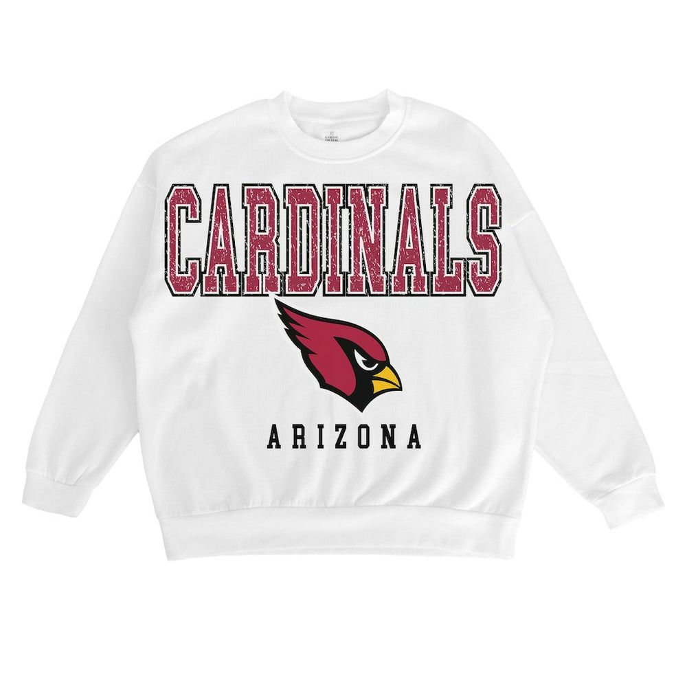 Arizona Cardinals Gameday Couture Women's Sunday Drives Oversized Crewneck Pullover Sweatshirt – White | NFL