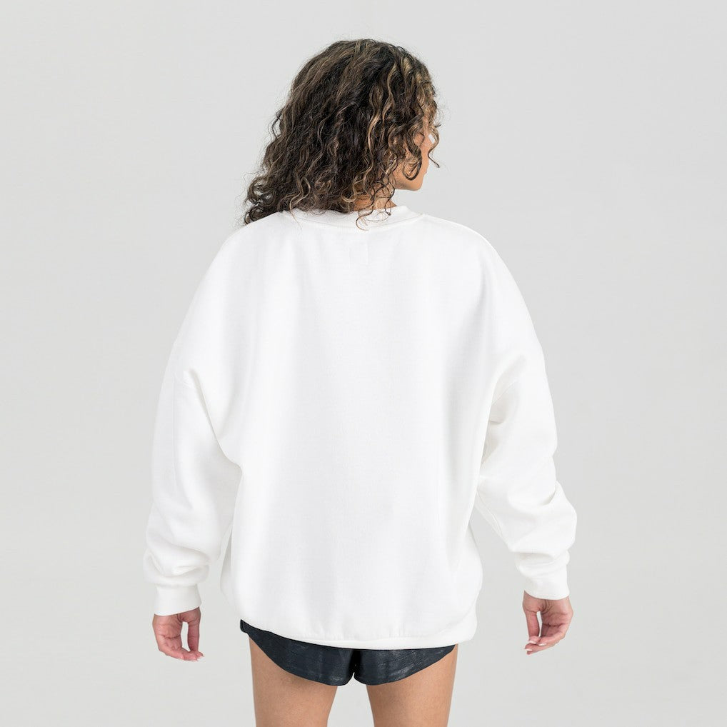 Miami Dolphins Gameday Couture Women's Sunday Drives Oversized Crewneck Pullover Sweatshirt – White | NFL