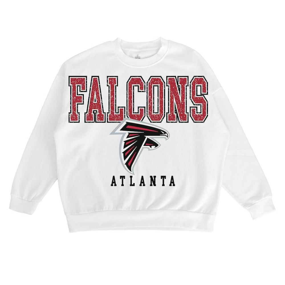 Atlanta Falcons Gameday Couture Women's Sunday Drives Oversized Crewneck Pullover Sweatshirt – White | NFL