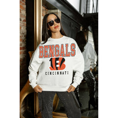 Cincinnati Bengals Gameday Couture Women's Sunday Drives Oversized Crewneck Pullover Sweatshirt – White | NFL