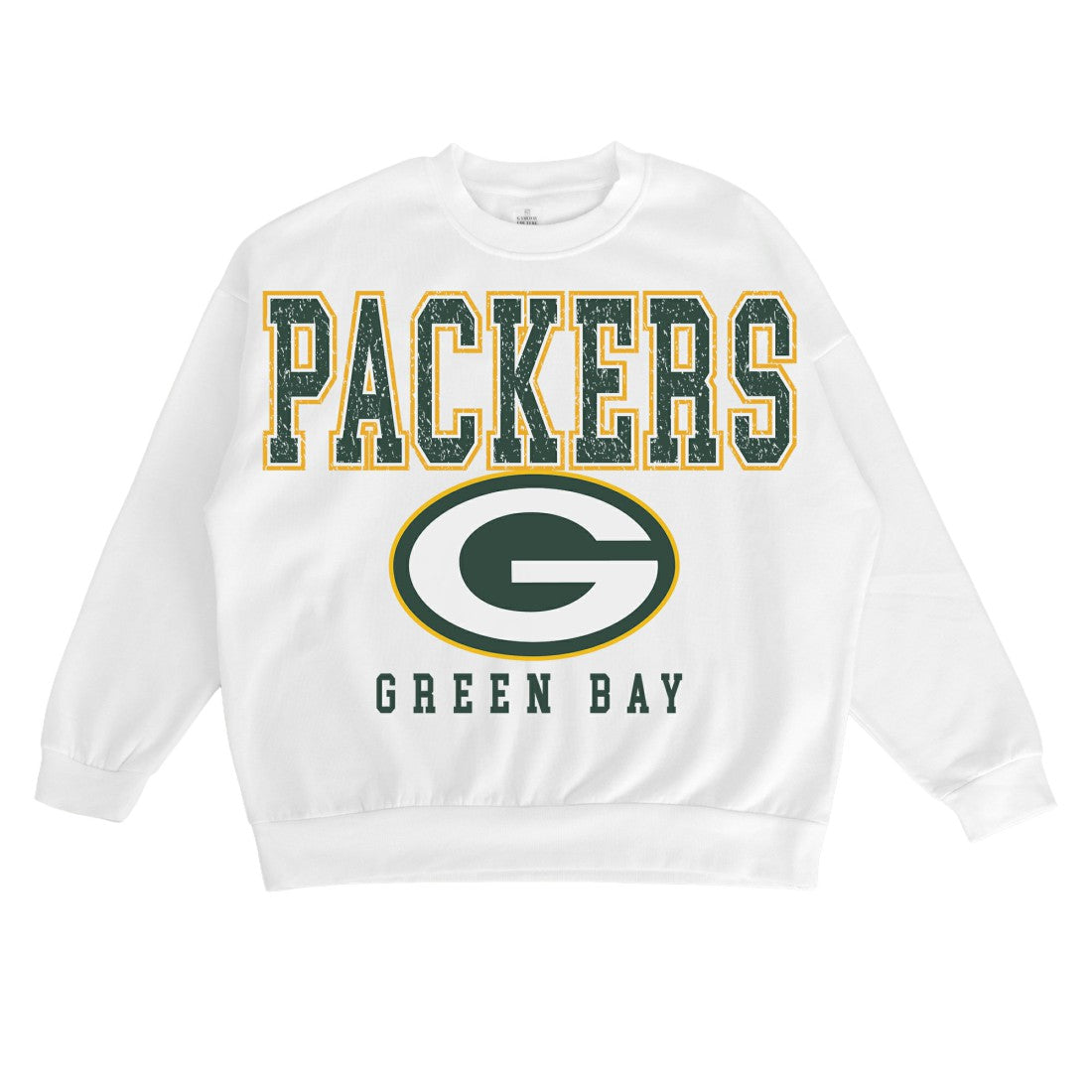 Green Bay Packers Gameday Couture Women's Sunday Drives Oversized Crewneck Pullover Sweatshirt – White | NFL