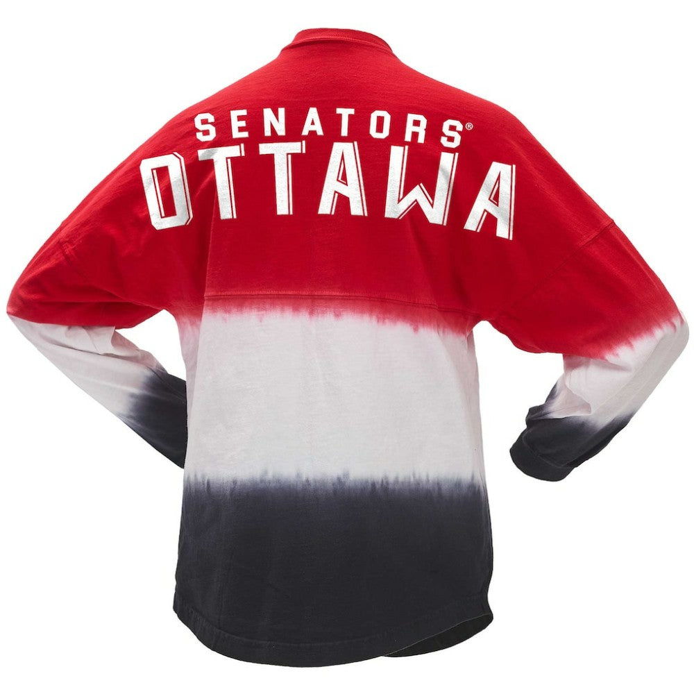 Ottawa Senators Fanatics Women's Ombre Long Sleeve T-Shirt - Red/Black - NHL