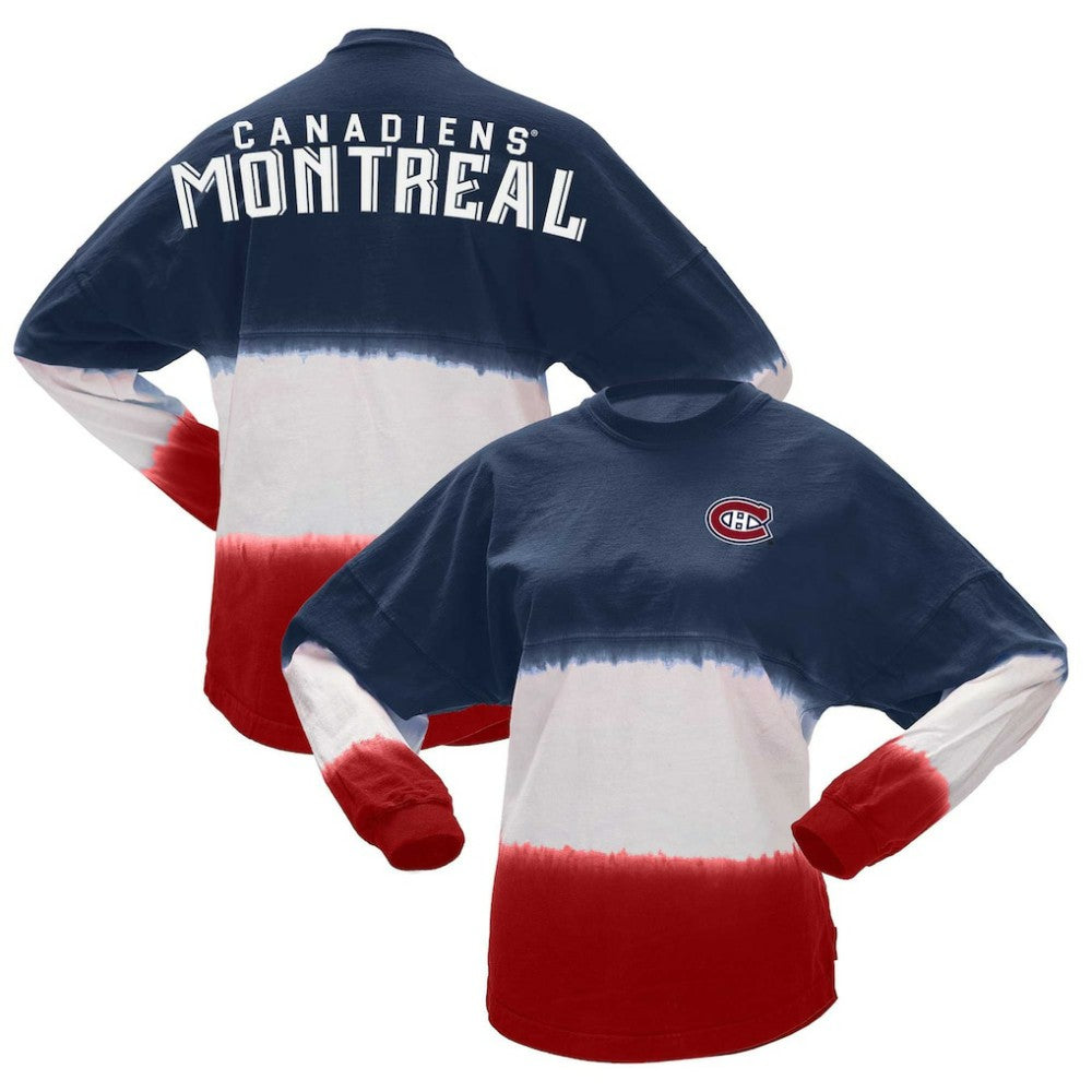 Montreal Canadiens Fanatics Women's Ombre Long Sleeve T-Shirt - Navy/Red - NHL
