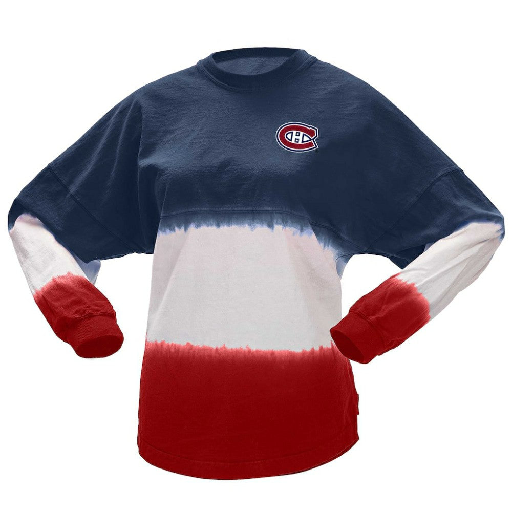 Montreal Canadiens Fanatics Women's Ombre Long Sleeve T-Shirt - Navy/Red - NHL