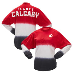 Calgary Flames Fanatics Women's Ombre Long Sleeve T-Shirt - Red/Black - NHL