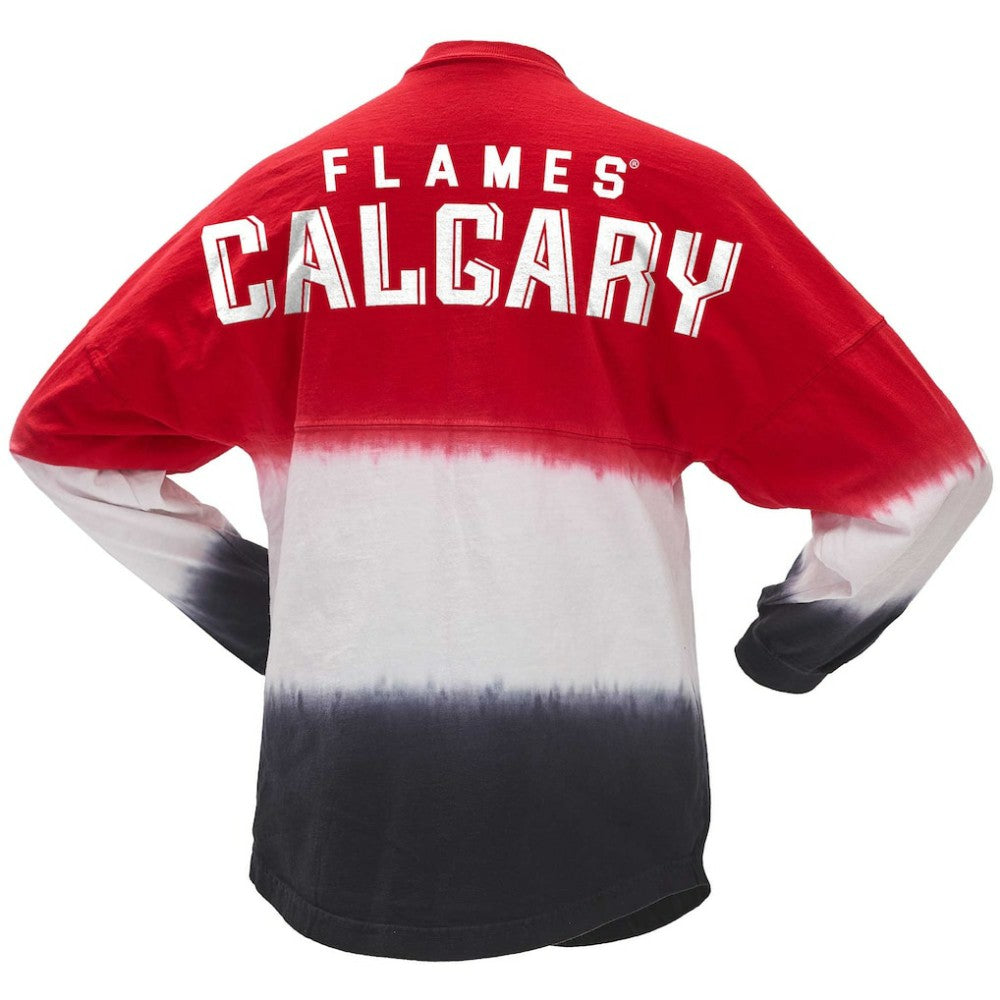 Calgary Flames Fanatics Women's Ombre Long Sleeve T-Shirt - Red/Black - NHL