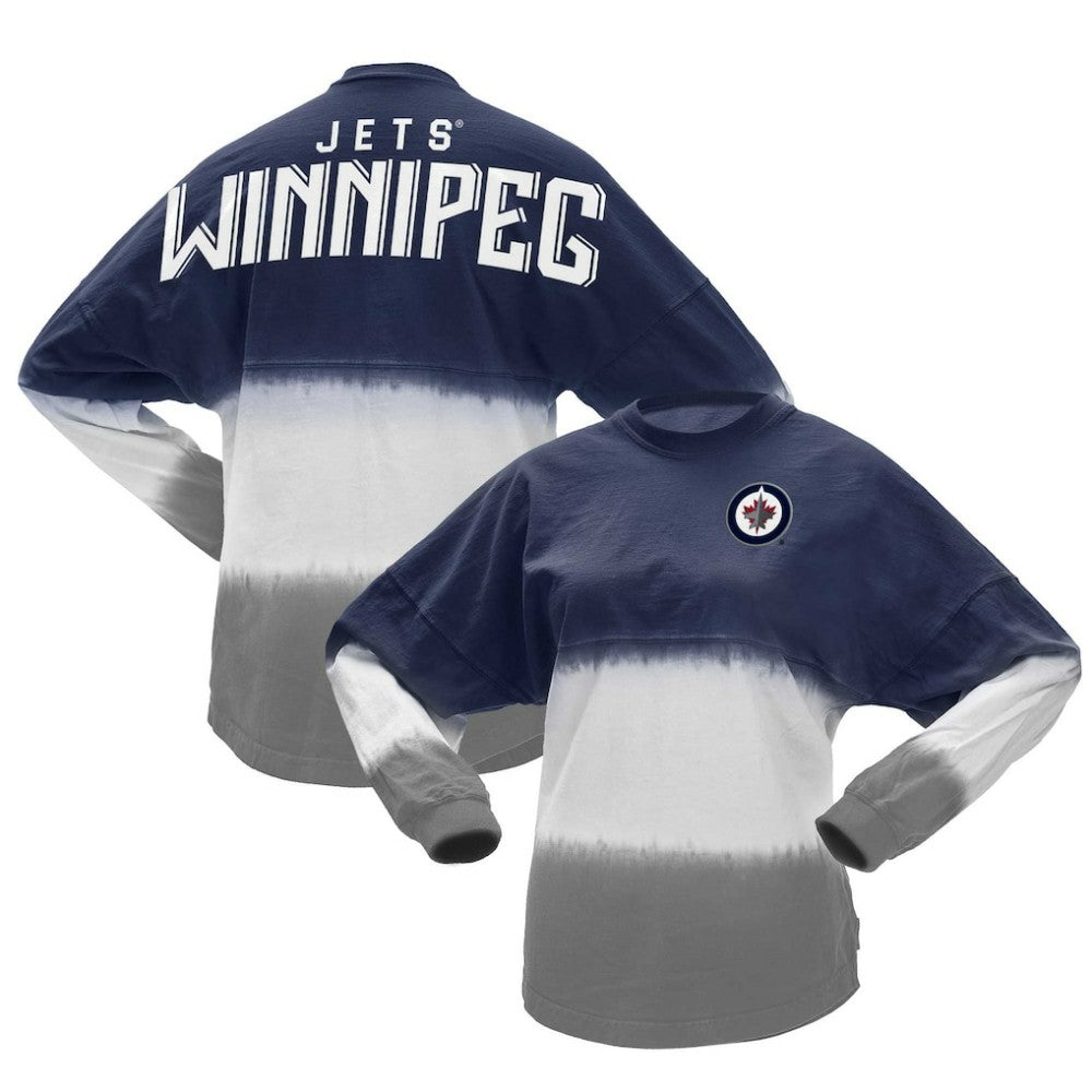 Winnipeg Jets Fanatics Women's Ombre Long Sleeve T-Shirt - Blue/Gray - NHL