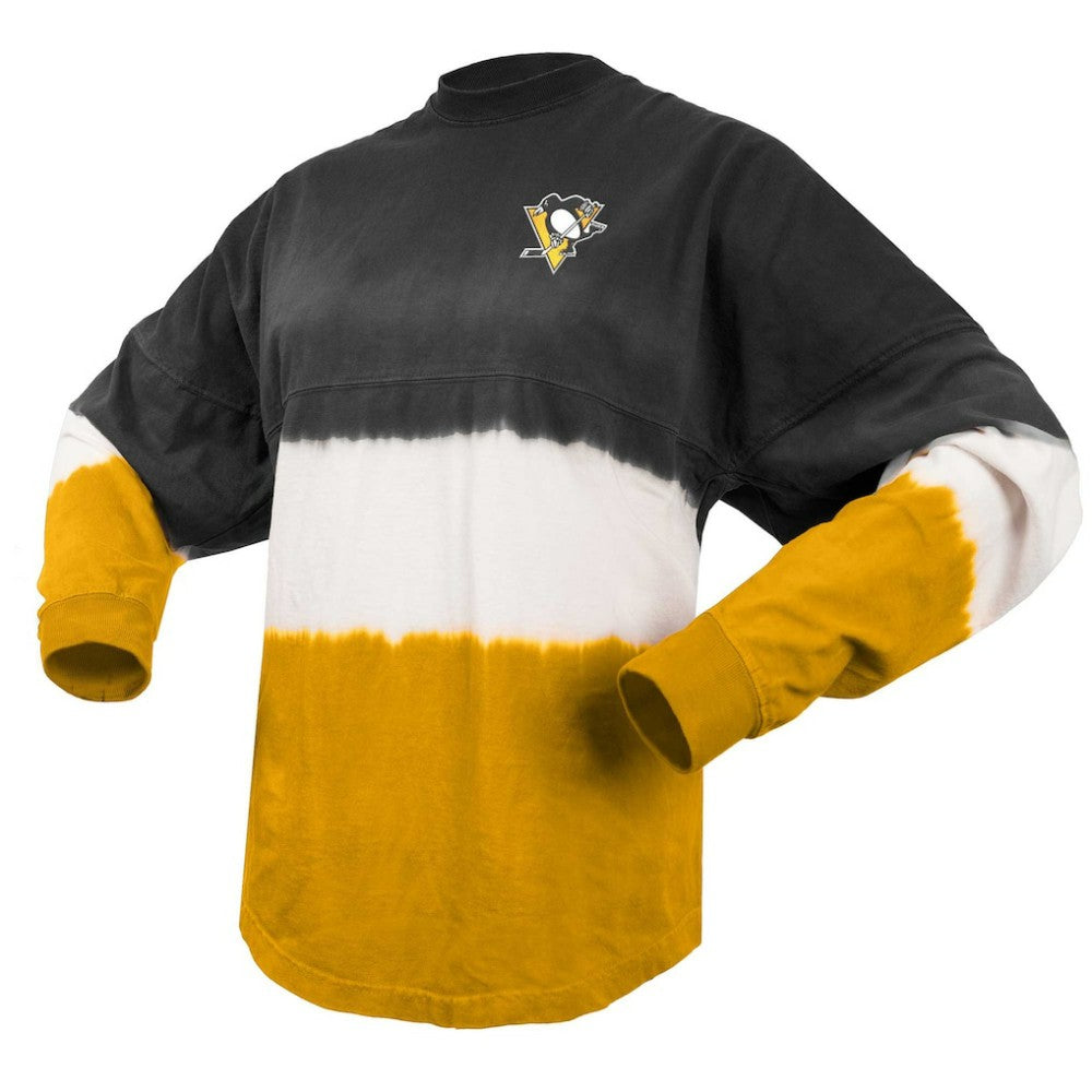 Pittsburgh Penguins Fanatics Women's Ombre Long Sleeve T-Shirt - Black/Gold - NHL