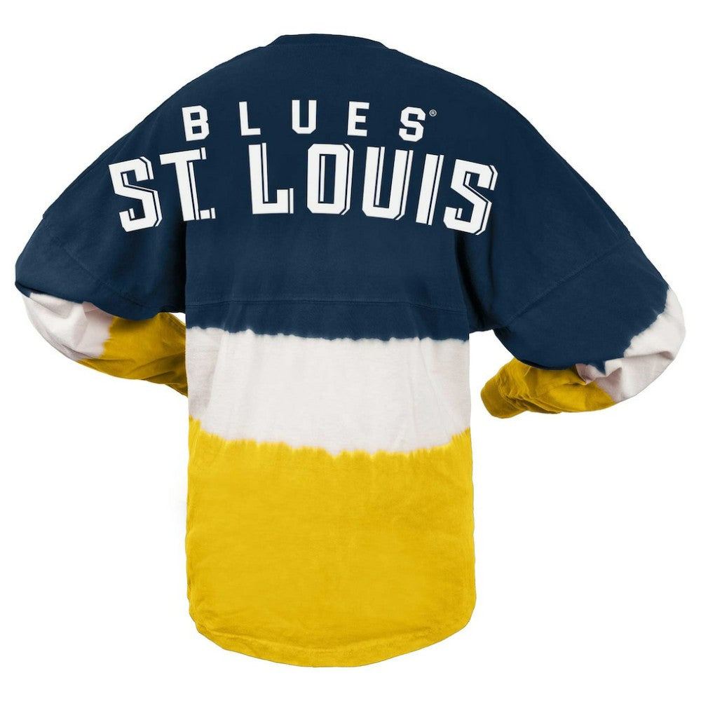 St. Louis Blues Fanatics Women's Ombre Long Sleeve T-Shirt - Navy/Gold - NHL