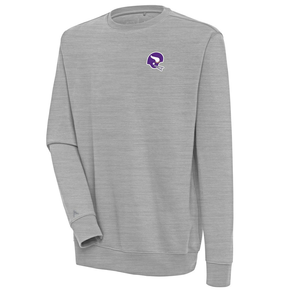 Minnesota Vikings Antigua Victory Crewneck Pullover Sweatshirt Heather Gray | NFL