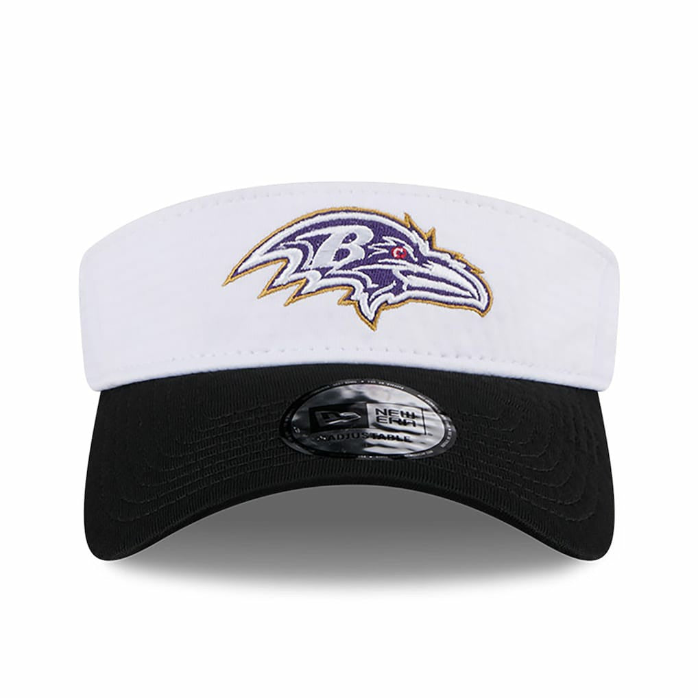 Baltimore Ravens New Era 2024 NFL Training Camp Adjustable Visor White/Black | NFL