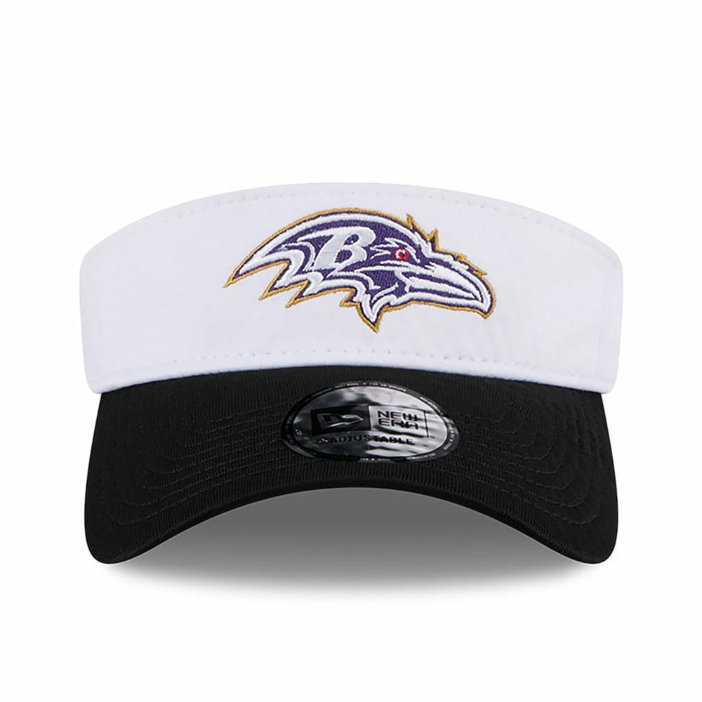 Baltimore Ravens New Era 2024 NFL Training Camp Adjustable Visor White/Black | NFL