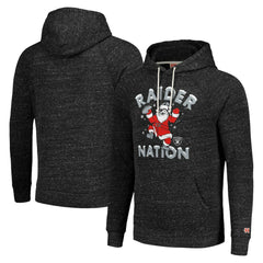 Las Vegas Raiders Homage Unisex Holiday Raglan Tri-Blend Pullover Hoodie Black | NFL