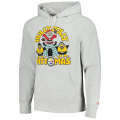 Pittsburgh Steelers Homage Unisex Holiday Raglan Tri-Blend Pullover Hoodie Gray | NFL