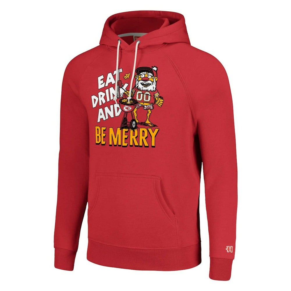 Kansas City Chiefs Homage Unisex Holiday Raglan Tri-Blend Pullover Hoodie Red | NFL
