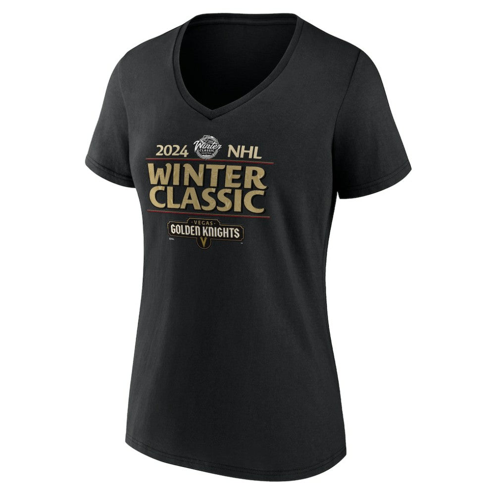 Vegas Golden Knights Fanatics Women's 2024 NHL Winter Classic V-Neck T-Shirt - Black - NHL