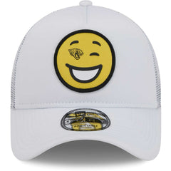 Jacksonville Jaguars New Era Happy A-Frame Trucker 9FORTY Snapback Hat White | NFL