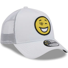 Jacksonville Jaguars New Era Happy A-Frame Trucker 9FORTY Snapback Hat White | NFL