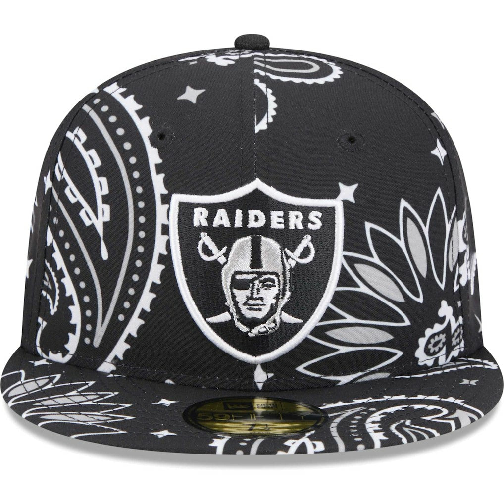 Las Vegas Raiders New Era Paisley 59FIFTY Fitted Hat Black | NFL