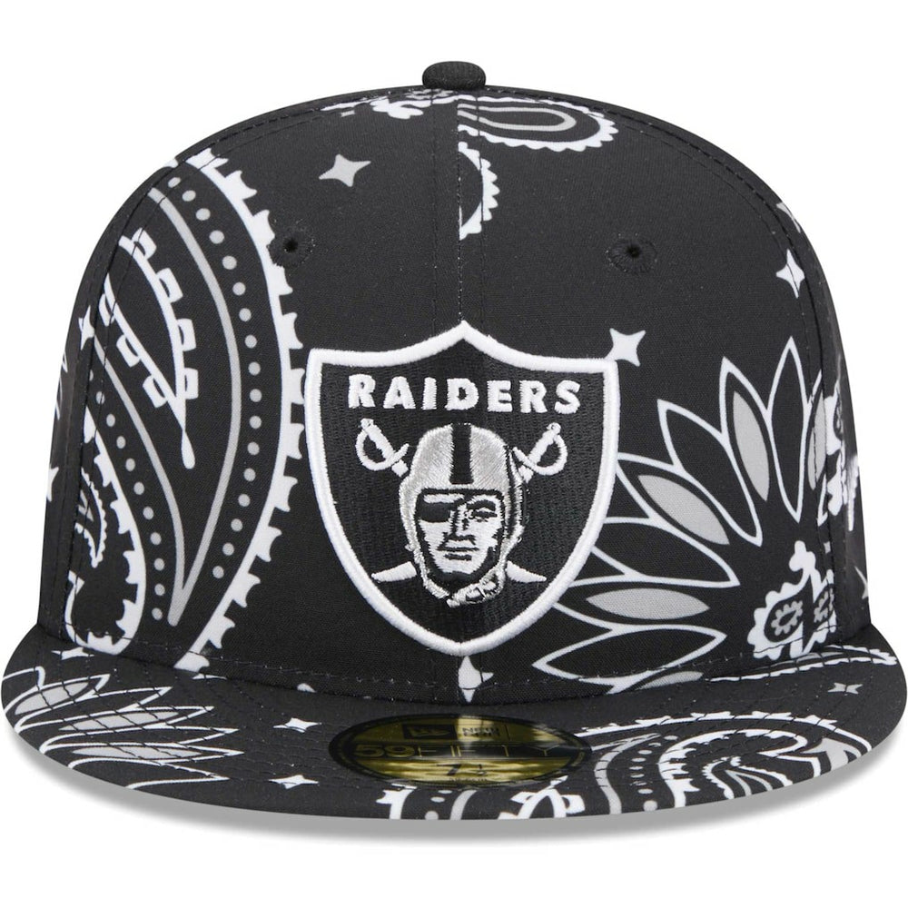 Las Vegas Raiders New Era Paisley 59FIFTY Fitted Hat Black | NFL