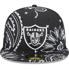 Las Vegas Raiders New Era Paisley 59FIFTY Fitted Hat Black | NFL