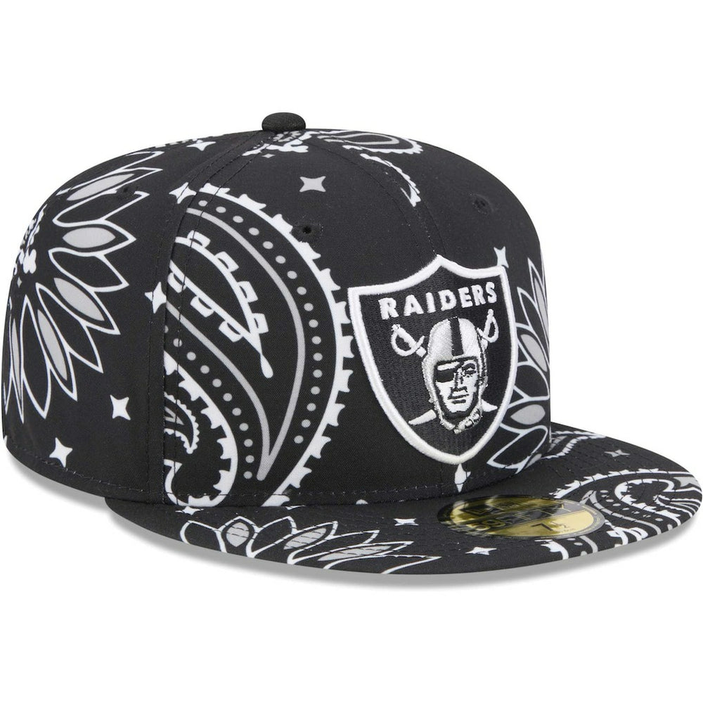 Las Vegas Raiders New Era Paisley 59FIFTY Fitted Hat Black | NFL