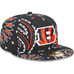 Cincinnati Bengals New Era Paisley 59FIFTY Fitted Hat Black | NFL